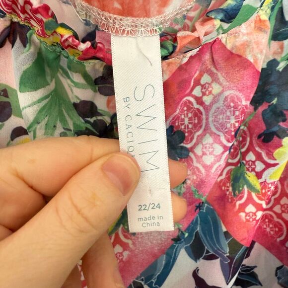 Swim by Cacique Women’s 22/24 Floral Sheer Skirt Cover Up - Picture 2 of 5